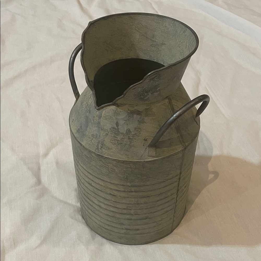 The Spring Shop Rustic Metal Milk Pitcher- Gray